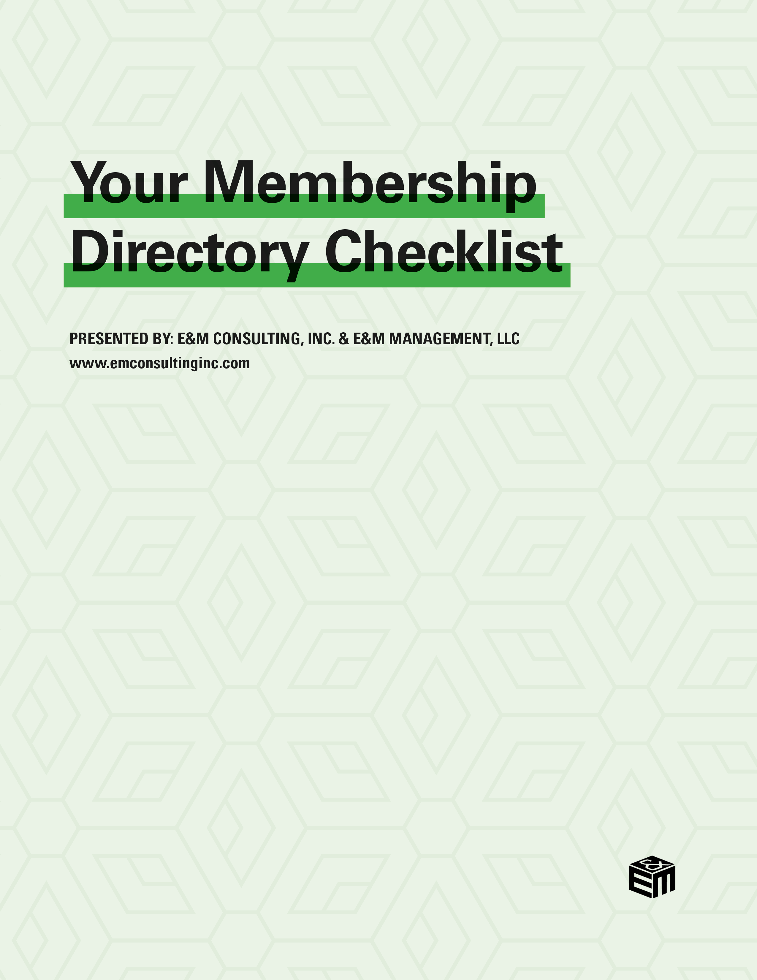 Green snowflake pattern for Your Membership Directory Checklist
